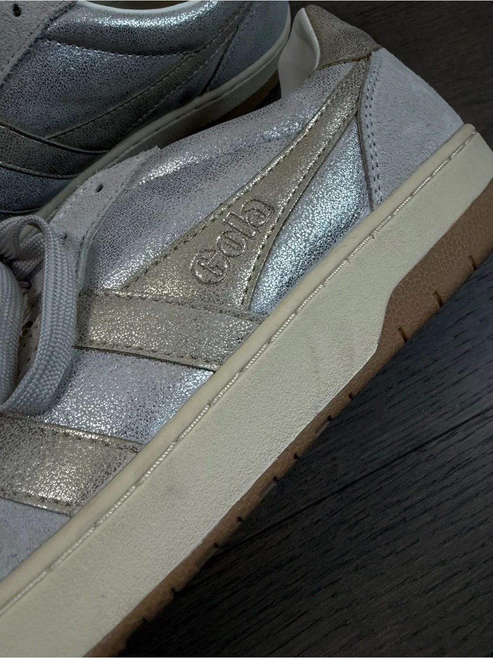 Anthropologie Gola Exclusive Hawk Metallic Sneakers Size 10